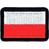 Naszywka flaga biało-czerwona zaokrąglana, rzep, 606R na bluzę mundurową